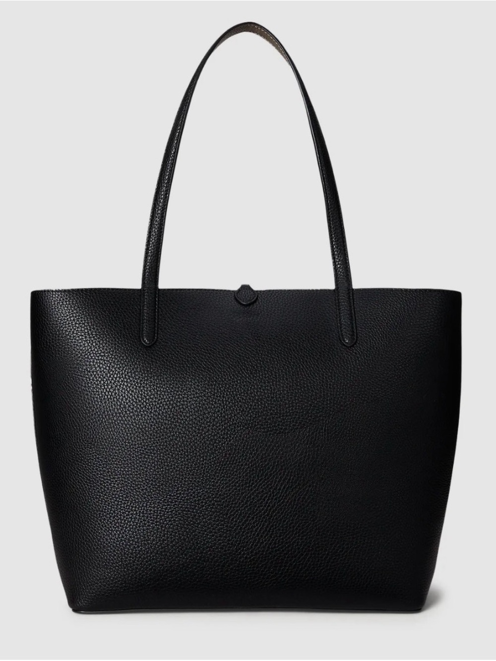 Lauren Ralph Lauren Black Pebbled Leather Tote with Wristlet - Picture 4 of 11